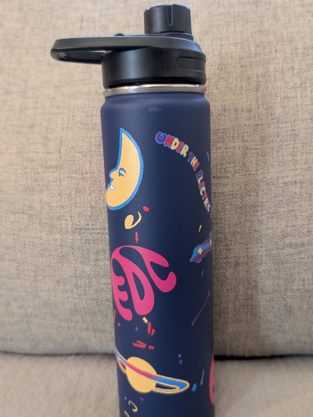 INSOMNIAC EDC Stainless Steel Water Bottle - Navy Moon & Planet Design